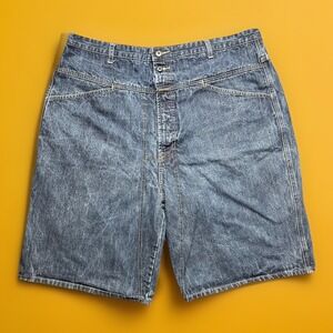 Y2K Marithe Francois Girbaud Shorts Mens Denim Baggy Skater Size 40x11 Blue